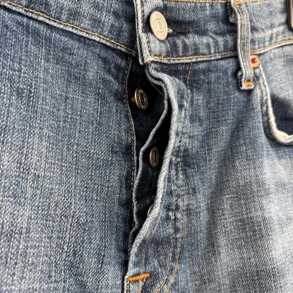 7 For All Mankind Mens 34x34 Blue Standard Button Fly 5 Pocket Jeans